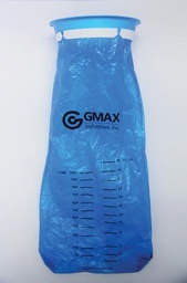 [GP800] GMAX Emesis Bag, with Ring, Graduated, 1000 cc, Blue