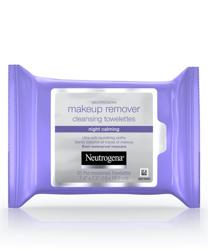 [05355] Johnson & Johnson Neutrogena Night Calming Makeup Remover Cleansing Towelettes, 12/Case