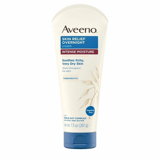 [001137] Johnson & Johnson Aveeno 7.3 oz Fragrance-Free Skin Relief Overnight Cream, 12/Case