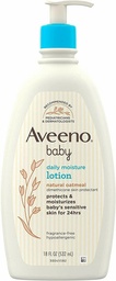 [101941] Johnson &amp; Johnson Aveeno 18 fl oz Baby Fragrance Free Daily Moisture Lotion, 12/Case
