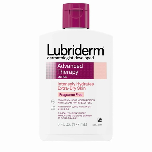[48231] Johnson & Johnson Lubriderm 6 fl oz Fragrance-Free Advanced Therapy Moisturizing Lotion, 12/Case