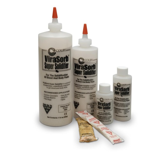 [1001] Aspen Virasorb® Solidifier - Bottle, Single Use, Solidifies up to 1500cc, Non-Sterile, 96/cs