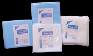 [7106] Dukal Disposable Linens - Fitted Sheet, Heavy Duty Fluid Impervious, 74" x 30" x 22", Lt. Blue