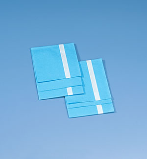 [680] Busse Towels/Drapes, (O.R.) Utility, Blue, Adh. Strip, Sterile, 18"x26", Non-Absorbent, 2/pkg