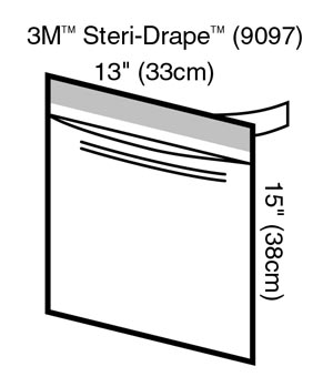 [9097] 3M Surgical Steri-Drape™ Instrument Pouch, 13" x 15", Large, Clear Plastic