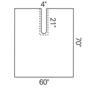 [89331] Halyard Drapes, Impervious Split Drape, 60" x 70", 4" x 20" Split, Sterile