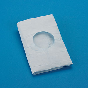 [694] Busse Towels/Drapes, 3" Round Fenestration, Non-Sterile, Autoclbl, Poly Film Center, White