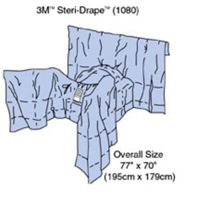 [1080] 3M™ Obstetrics & Gynecology Drape with Pouch, 77" x 70"