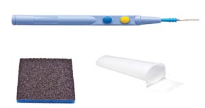 [ESP1HS] Symmetry Surgical Aaron Electrosurgical Push Button Pencil, Holster & Scratch Pad, Disposable