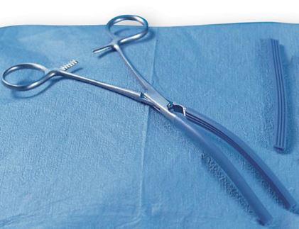 [061013PBX] Aspen Surgicla Clamp Covers, Silicone, Blue, 7.6mm x 130mm, Sterile, 2/pk
