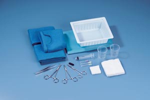 [746] Busse ER Laceration Tray, Same as #749 Except Having (1) Cloth Fenestrated Drape