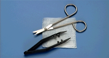 [717] Busse Suture Removal Sets, Posi Grip Plastic Forceps, 4", Sterile