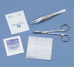 [723] Busse Suture Removal Kits, 1 Scissors, Straight, 1 Forceps, 1 L. Alcohol Prep Pad, Sterile
