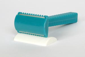 [4776-02] Medegen Weighted Razor, Turquoise, 100/cs