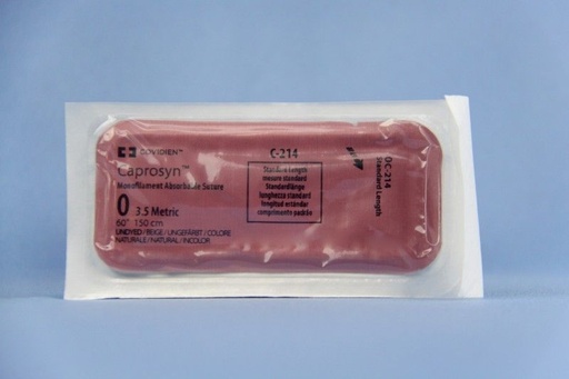 [C214] Medtronic Caprosyn 60 inch Standard Length Size 0 Monofilament Absorbable Suture, 36/Box