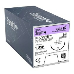 [G341N] Surgical Specialties Sharpoint Plus 1 36 mm PolySyn/Polyglycolic Acid Absorbable Suture with Needle and Violet, 12 per Box
