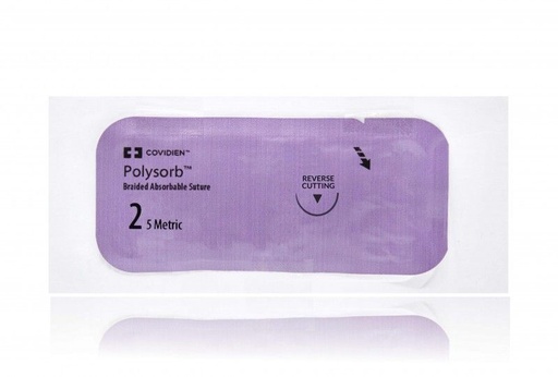 [CL533] Medtronic Polysorb 90 cm 1/2 Circle Size 2 GS-11 Braided Synthetic Absorbable Coated Suture, 36/Box