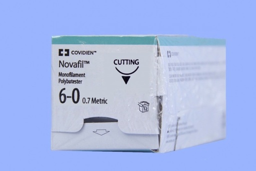 [SPB5413G] Medtronic Novafil 45 cm 3/8 Circle Size 6-0 P-11 Monofilament Polybutester Suture, Blue, 12/Box