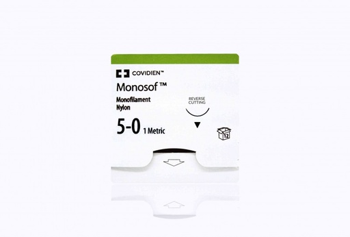 [SN5668G] Medtronic Monosof 45 cm 3/8 Circle Size 5-0 P-11 Monofilament Nylon Suture, Black, 12/Box