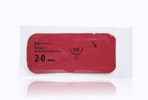 [CMT811] Medtronic Biosyn 30 inch 1/2 Circle Size 2-0 BTP-1 Monofilament Absorbable Suture, Violet, 36/Box