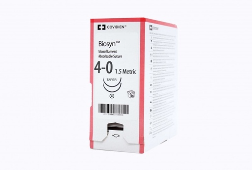 [GM421] Medtronic Biosyn 30 inch 1/2 Circle Size 4-0 V-20 Monofilament Absorbable Suture, Violet, 36/Box