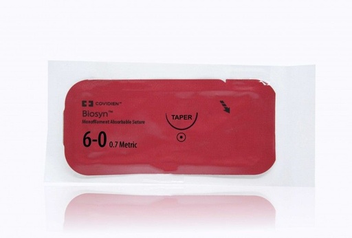 [UM886] Medtronic Biosyn 30 inch 1/2 Circle Size 6-0 CV-22 Monofilament Absorbable Suture, 36/Box