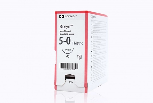 [GM875] Medtronic Biosyn 30 inch 1/2 Circle Size 5-0 CV-22 Monofilament Absorbable Suture, Violet, 36/Box