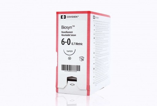[UM986] Medtronic Biosyn 30 inch 1/2 Circle Size 6-0 CV-22 Monofilament Absorbable Suture, Violet, 36/Box
