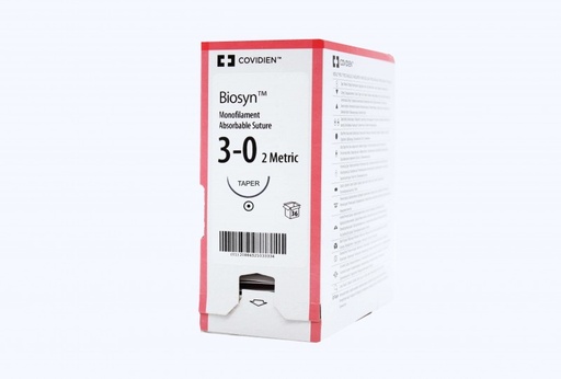 [GM324] Medtronic Biosyn 30 inch 1/2 Circle Size 3-0 CV-25 Monofilament Absorbable Suture, Violet, 36/Box