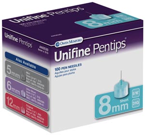 [AN3530] Owen Mumford Unifine® Pentips Short Pen Needle, 8mm, 31G