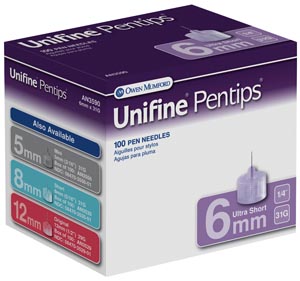 [AN3590] Owen Mumford Unifine® Pentips Ultra-Short Pen Needle, 6mm, 31G