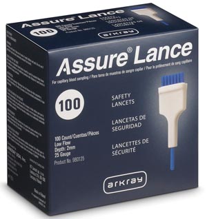 [980125] Arkray Assure® Lance Low Flow 25G Lancets x 2mm, 100/bx