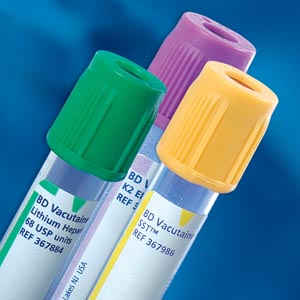 [367964] BD Vacutainer® Plus Plastic Blood Collection Tubes, Conventional Stopper, 8.0mL, Green/Gray