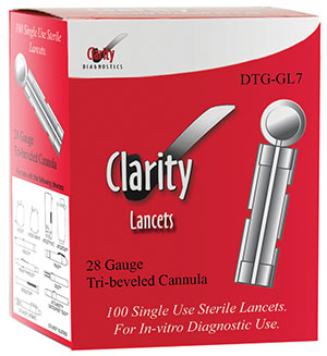 [DTG-GL7] Clarity Clarity Lancets, 100/bx