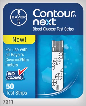 [7311] Ascensia Contour® Next Ez Blood Glucose Glucose Test Strips, 50/btl