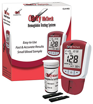 [CLA-HB2] Clarity HbCheck Hemoglobin Meter, CLIA Waived: (1) Hemoglobin Meter, Quick Start & Ref Manual