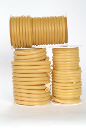 [10908] Hygenic Natural Rubber Translucent Amber Tubing, 3/16"-ID x 3/32"-Wall x 3/8"-OD