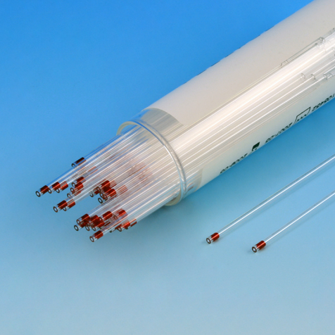 [51613] Globe Scientific Soda Lime Glass Micro-Hematocrit Capillary Tubes w/ Red Tip, 1000/Box