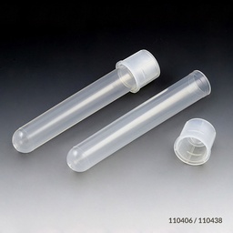 [110406] Globe Scientific 5 ml PP Non-Sterile Plastic Culture Tubes w/ Unattached Dual Position Cap, 1000/Case