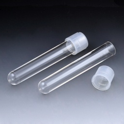 [110428] Globe Scientific 5 ml PS Sterile Plastic Culture Tubes w/ Attached Dual Position Snap Cap, 500/Case
