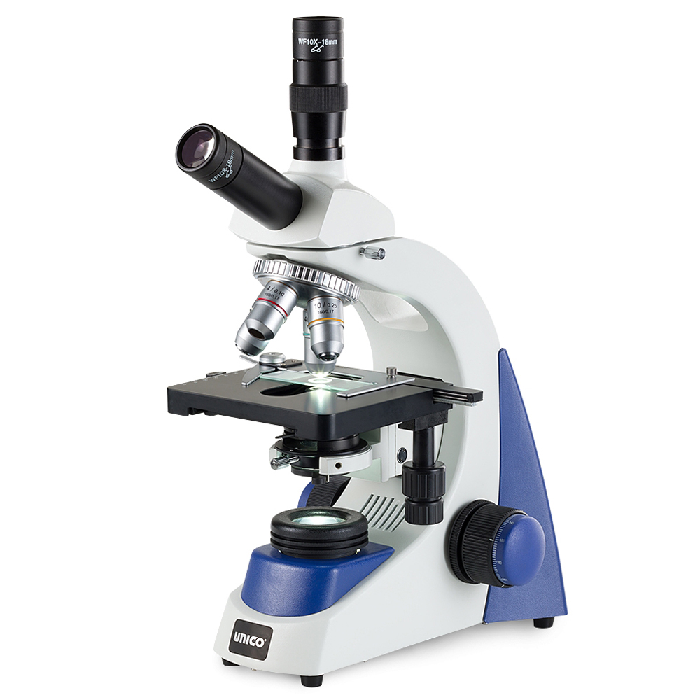 [G382SP-LED] Unico Dual View WF10X/18 High-Eyepoint Eyepiece 4X/10X/40X/100X(oil) Semi-Plan Objective Microscope