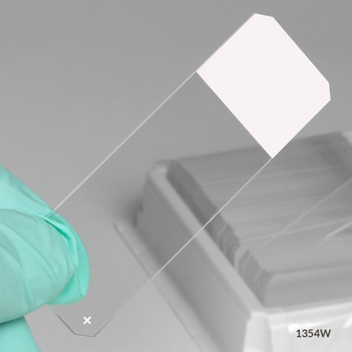[1354W] Globe Scientific Diamond 25 mm x 75 mm 45° Beveled Edge Charged White Glass Microscope Slides, White, 1440/Case