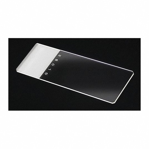 [1338] Globe Scientific Frosted Glass 1 End & 2 Sides Clipped Corners Microscope Slides, 1440/Case