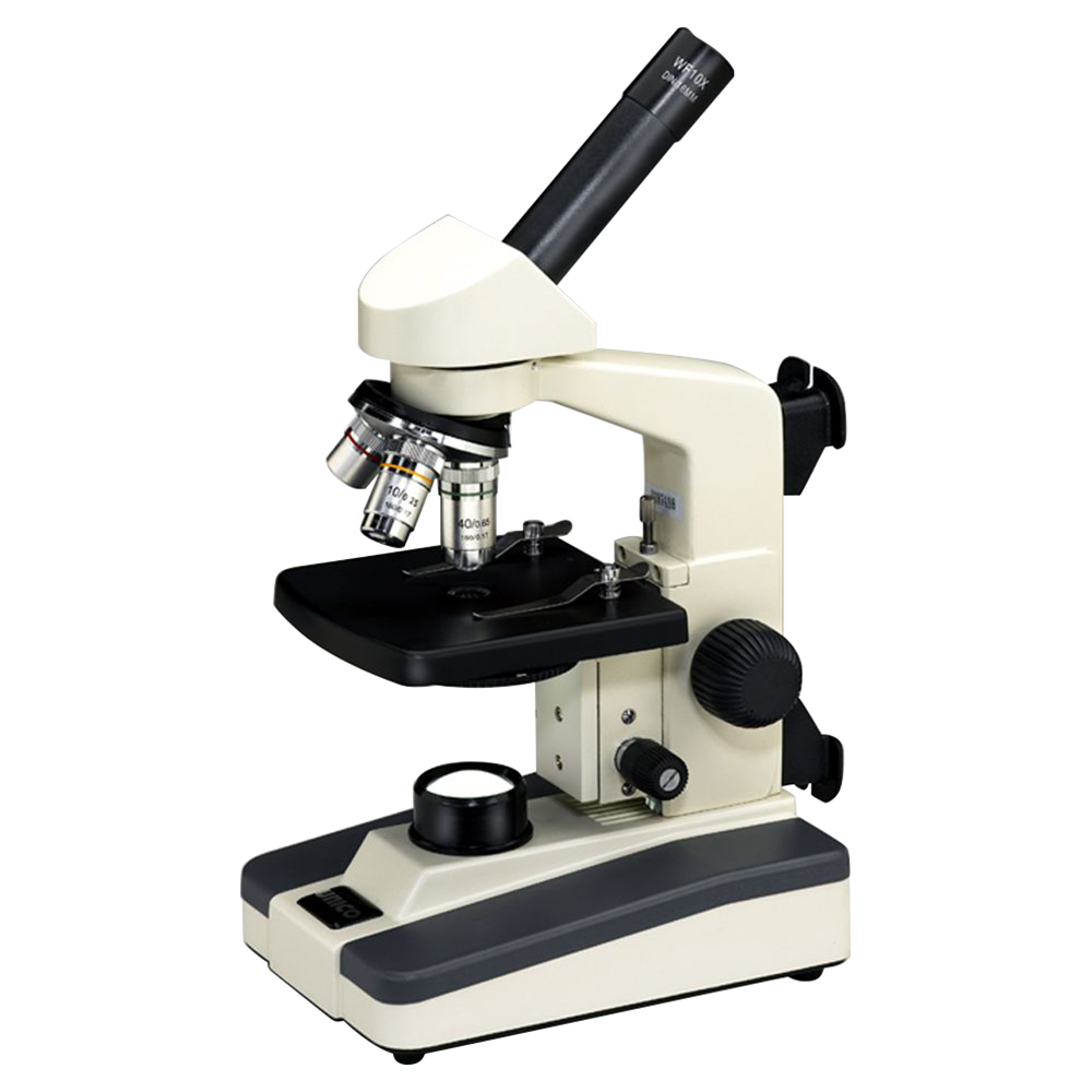 [M220FL] Unico Monocular WF10X Eyepiece 4X/10X/40X/100X Plain tapped Objective Microscope