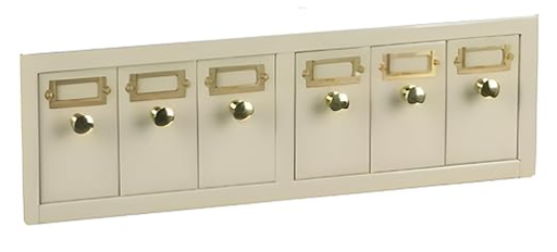 [513500T] Globe Scientific 6 Drawers Metal Storage Cabinet for 4500 Slides, Tan