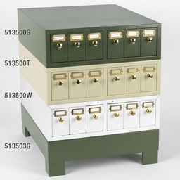 [513500G] Globe Scientific 6 Drawers Metal Storage Cabinet for 4500 Slides, Green