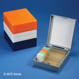 [513075A] Globe Scientific 25-Place ABS Cork Lined Storage Box for 25 Slides, Gray