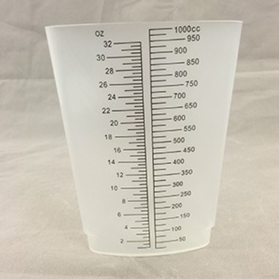 [H972-01] Medegen Graduated Triangular Measuring Container, Translucent