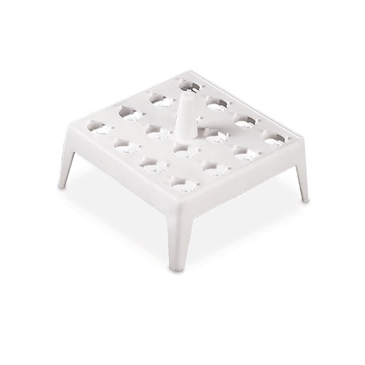 [456395] Globe Scientific 16-Places PP Square Float Racks for 1.5 ml & 2 ml Microtube, White, 4/Pack