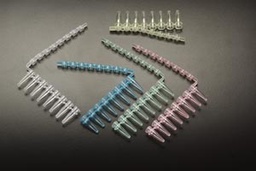 [T322-1B] Simport Amplitube™ PCR Thin Wall Reaction Strip, Attached Cap Strip, Blue